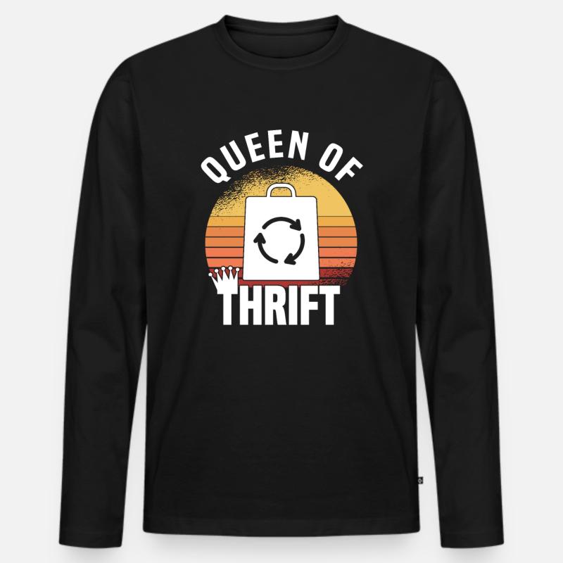 Secondhandladen Secondhand Öko Hipster Gebraucht - Männer Premium Bio Langarmshirt - Schwarz
