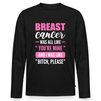 It Was All Like Pink Ribbon Breast Cancer - Men's Premium Organic Long Sleeve Shirt - black - Front - Nico (187cm)