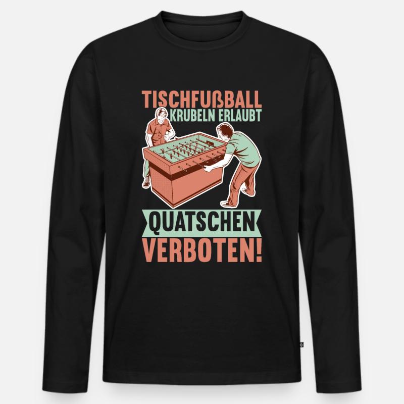 Tischfussball Tischkicker - Männer Premium Bio Langarmshirt - Schwarz