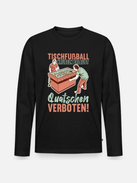 Tischfussball Tischkicker - Männer Premium Bio Langarmshirt - Schwarz