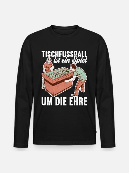 Tischfussball Tischkicker - Männer Premium Bio Langarmshirt - Schwarz