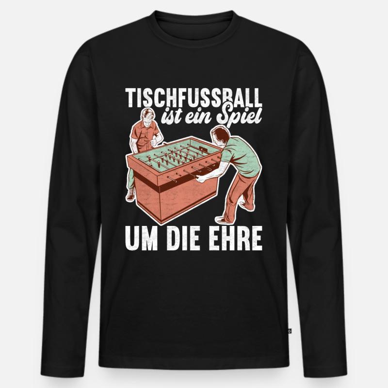 Tischfussball Tischkicker - Männer Premium Bio Langarmshirt - Schwarz
