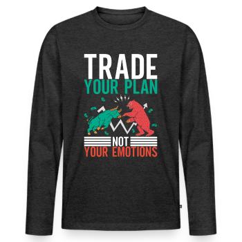 Actions Actionnaire Investisseur - T-shirt manches longues Premium bio Homme - anthracite chiné - Devant - Nico (187cm)