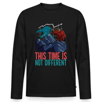 Actions Actionnaire Investisseur - T-shirt manches longues Premium bio Homme - noir - Devant - Nico (187cm)