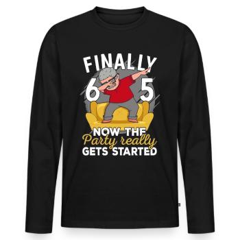 65th birthday man 65 years old 65th 65er grandpa - Men's Premium Organic Long Sleeve Shirt - black - Front - Nico (187cm)