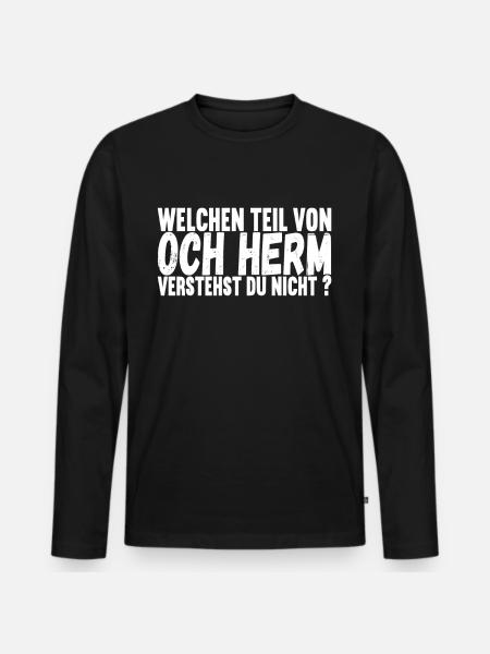 Aachener Slang - Männer Premium Bio Langarmshirt - Schwarz