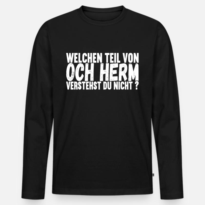 Aachener Slang - Männer Premium Bio Langarmshirt - Schwarz