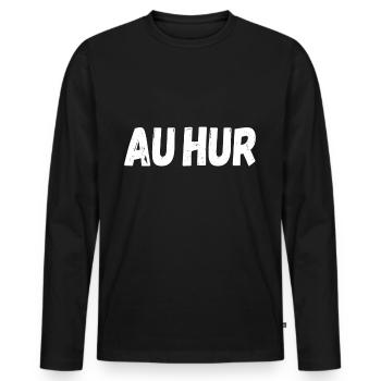 Aachen Slang - Men's Premium Organic Long Sleeve Shirt - black - Front - Nico (187cm)