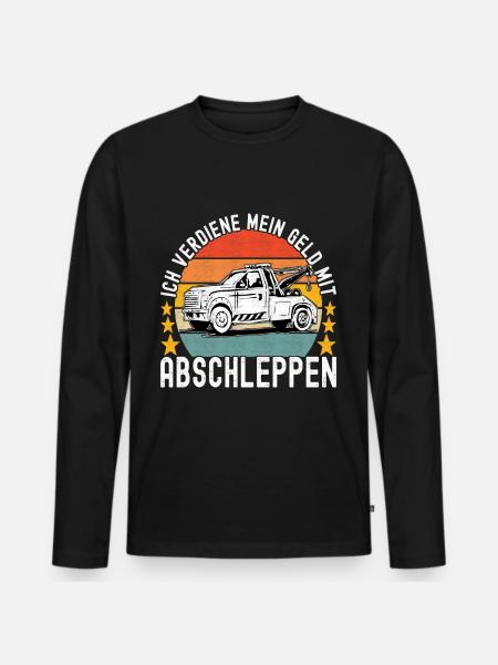 Abschleppwagen Abschleppdienst - Männer Premium Bio Langarmshirt - Schwarz