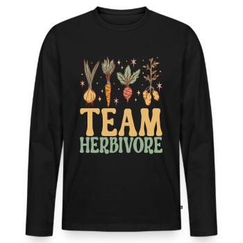 Végétarien végétalien - T-shirt manches longues Premium bio Homme - noir - Devant - Nico (187cm)