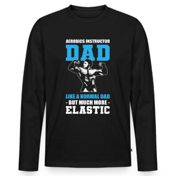 Aerobic Instructor Like A Normal Dad Fitness Coach - Men's Premium Organic Long Sleeve Shirt - black - Front - Nico (187cm)