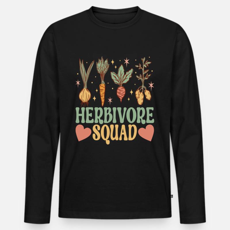 Vegan Vegetarier - Männer Premium Bio Langarmshirt - Schwarz