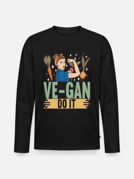 Vegan Vegetarian - Men's Premium Organic Long Sleeve Shirt - black