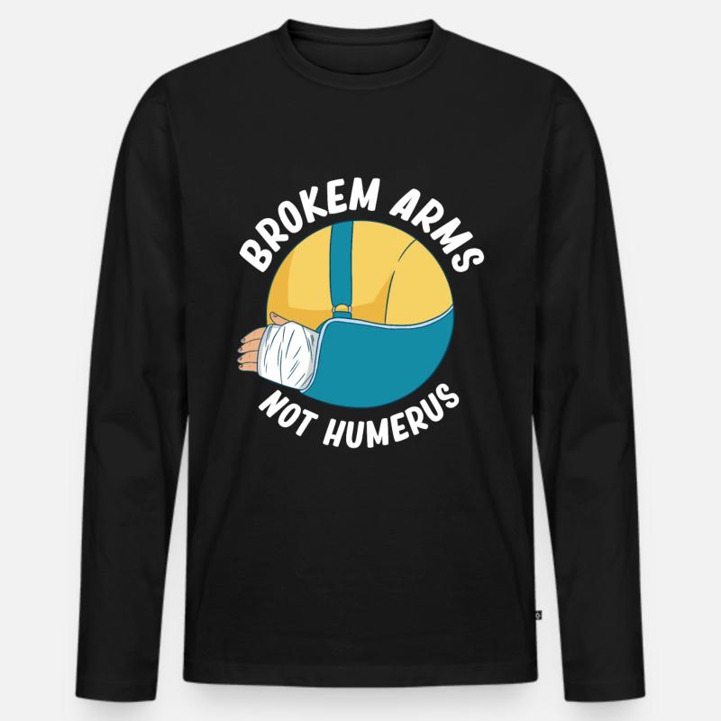 Gebrochene Arme, Nicht Oberarmknochen, Ellbogen, - Männer Premium Bio Langarmshirt - Schwarz
