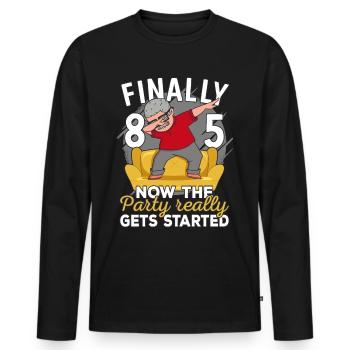 85e anniversaire homme 85 ans 85e 85er grand-père - T-shirt manches longues Premium bio Homme - noir - Devant - Nico (187cm)