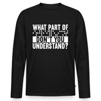Blind visual impairment - Men's Premium Organic Long Sleeve Shirt - black - Front - Nico (187cm)