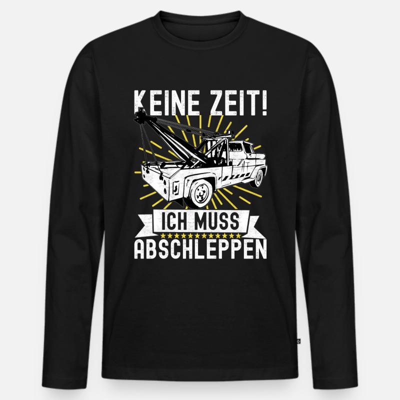 Abschleppwagen Abschleppdienst - Männer Premium Bio Langarmshirt - Schwarz