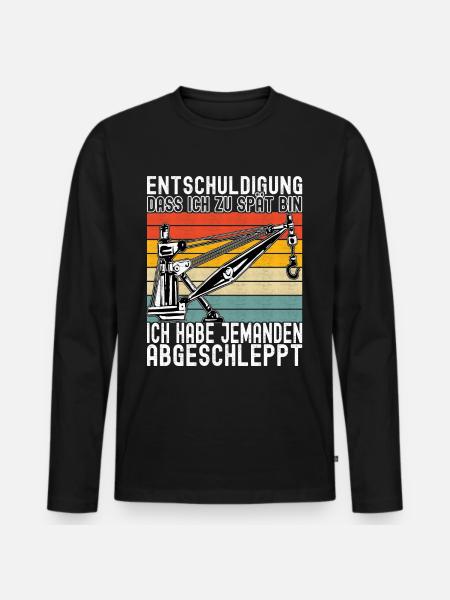 Abschleppwagen Abschleppdienst - Männer Premium Bio Langarmshirt - Schwarz