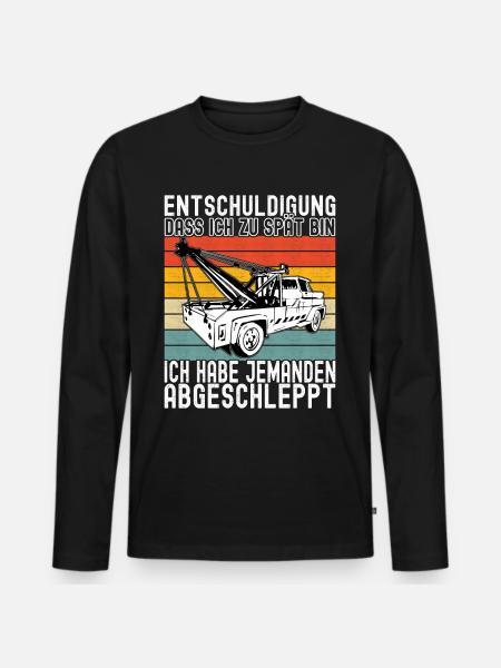 Abschleppwagen Abschleppdienst - Männer Premium Bio Langarmshirt - Schwarz