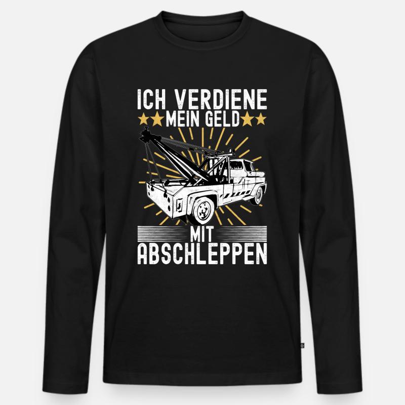 Abschleppwagen Abschleppdienst - Männer Premium Bio Langarmshirt - Schwarz