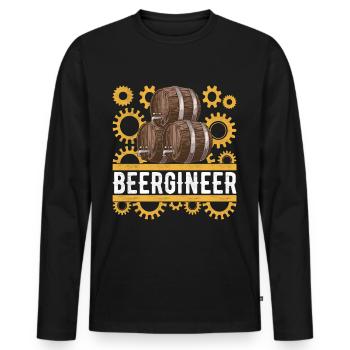 Beer brewers Beer brewing - Men's Premium Organic Long Sleeve Shirt - black - Front - Nico (187cm)