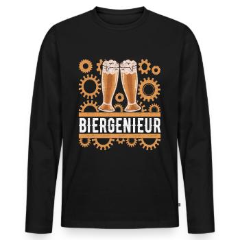 Beer brewers Beer brewing - Men's Premium Organic Long Sleeve Shirt - black - Front - Nico (187cm)