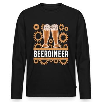 Beer brewers Beer brewing - Men's Premium Organic Long Sleeve Shirt - black - Front - Nico (187cm)