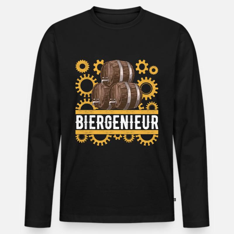 Bierbrauer Bier Brauen - Männer Premium Bio Langarmshirt - Schwarz
