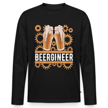 Beer brewers Beer brewing - Men's Premium Organic Long Sleeve Shirt - black - Front - Nico (187cm)