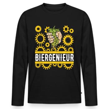 Beer brewers Beer brewing - Men's Premium Organic Long Sleeve Shirt - black - Front - Nico (187cm)