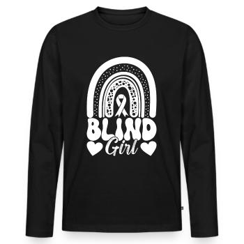 Blind visual impairment - Men's Premium Organic Long Sleeve Shirt - black - Front - Nico (187cm)