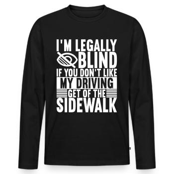 Blind visual impairment - Men's Premium Organic Long Sleeve Shirt - black - Front - Nico (187cm)