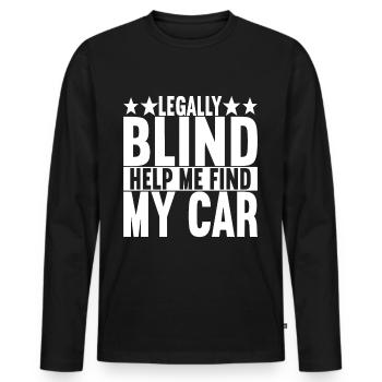 Blind visual impairment - Men's Premium Organic Long Sleeve Shirt - black - Front - Nico (187cm)
