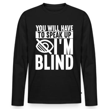Blind visual impairment - Men's Premium Organic Long Sleeve Shirt - black - Front - Nico (187cm)
