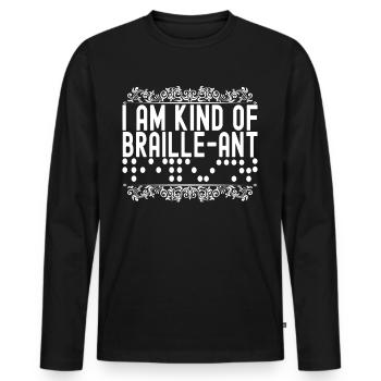 Blind visual impairment - Men's Premium Organic Long Sleeve Shirt - black - Front - Nico (187cm)