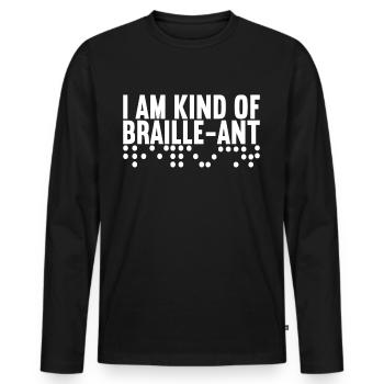 Blind visual impairment - Men's Premium Organic Long Sleeve Shirt - black - Front - Nico (187cm)