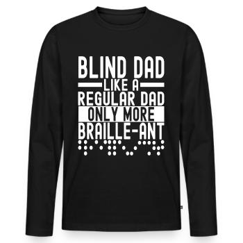 Blind visual impairment - Men's Premium Organic Long Sleeve Shirt - black - Front - Nico (187cm)