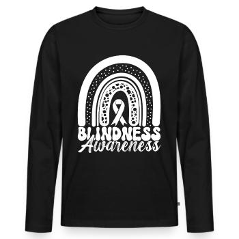Blind visual impairment - Men's Premium Organic Long Sleeve Shirt - black - Front - Nico (187cm)