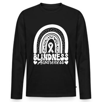 Blind visual impairment - Men's Premium Organic Long Sleeve Shirt - black - Front - Nico (187cm)