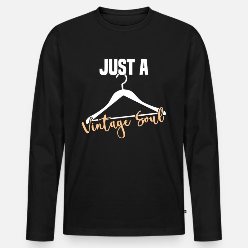 Secondhandladen Secondhand Öko Hipster Gebraucht - Männer Premium Bio Langarmshirt - Schwarz