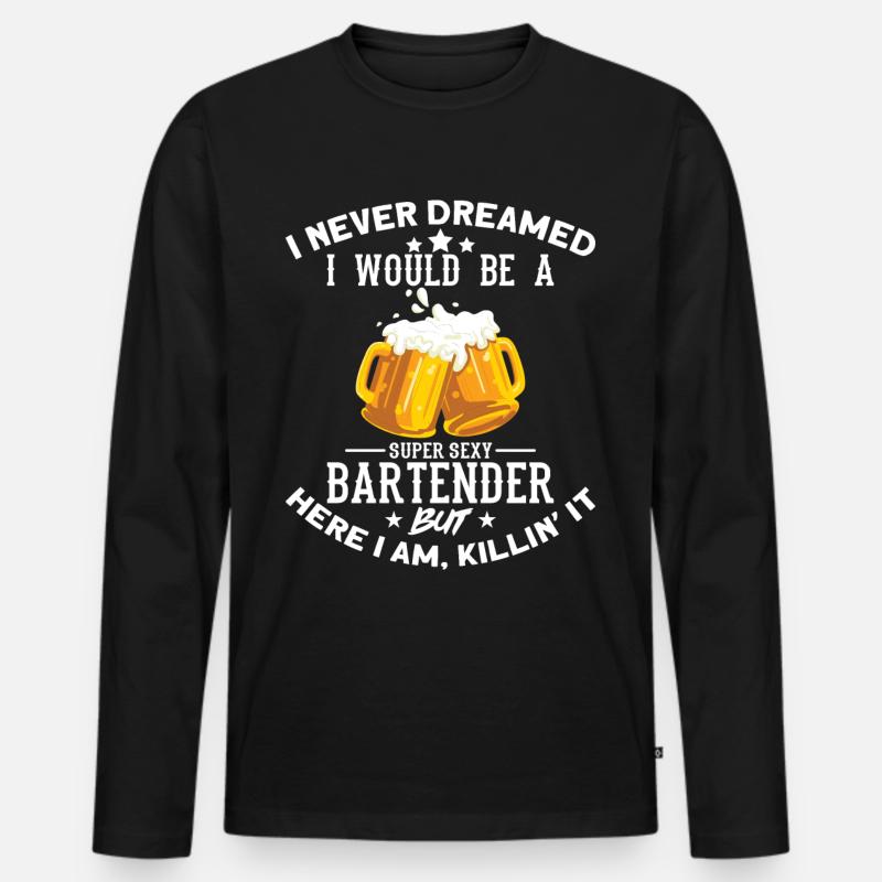 Bartender - Barkeeper - Männer Premium Bio Langarmshirt - Schwarz