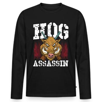Hog Assassin Hog Hunting Wild Boar Hunter - Männer Premium Bio Langarmshirt - Schwarz - Vorne - Nico (187cm)