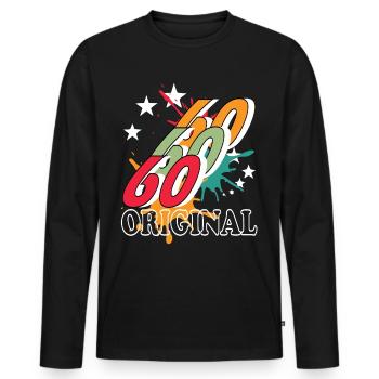 60 Jahre alt, Geburtsspruch - Männer Premium Bio Langarmshirt - Schwarz - Vorne - Nico (187cm)