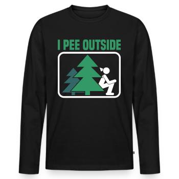Ich Pinkle Draußen Ich Liebe Es Draußen - Männer Premium Bio Langarmshirt - Schwarz - Vorne - Nico (187cm)