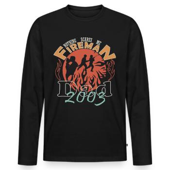 Feuerwehrmann Papa Feuerwehr 2003 - Männer Premium Bio Langarmshirt - Schwarz - Vorne - Nico (187cm)
