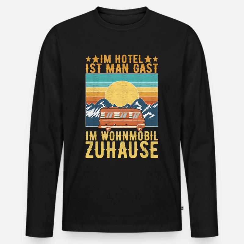 Camping Wohnmobil - Männer Premium Bio Langarmshirt - Schwarz