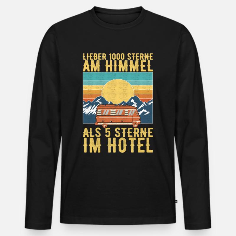 Camping Wohnmobil - Männer Premium Bio Langarmshirt - Schwarz