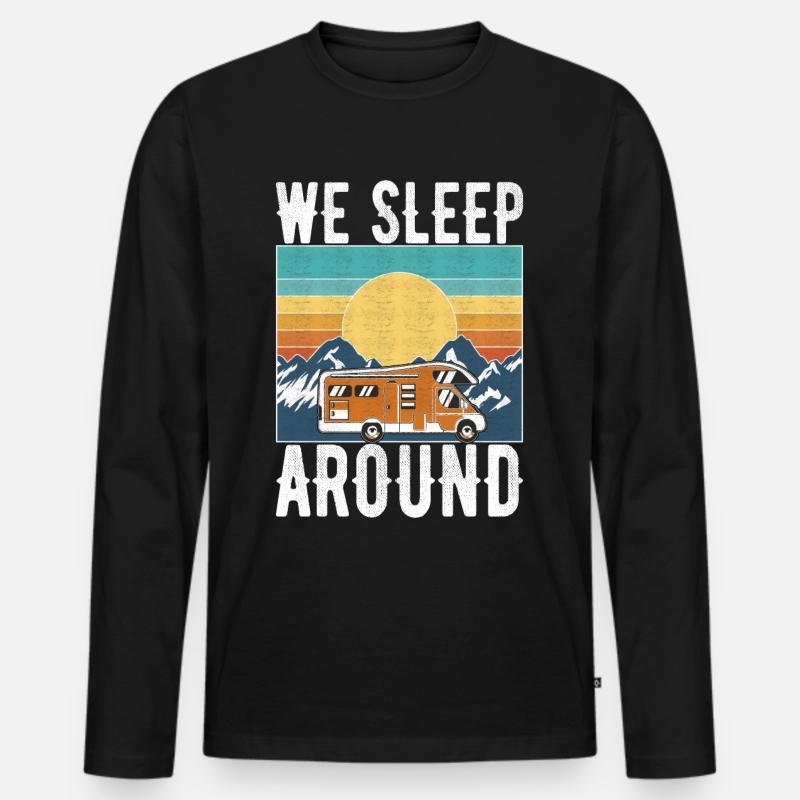 Camping Wohnmobil - Männer Premium Bio Langarmshirt - Schwarz