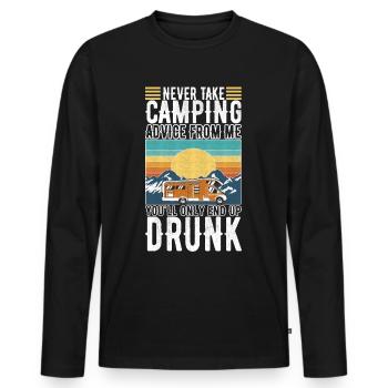 Camping Wohnmobil - Männer Premium Bio Langarmshirt - Schwarz - Vorne - Nico (187cm)