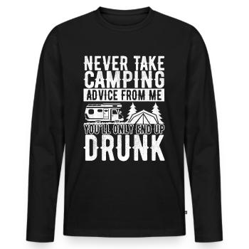 Camping Wohnmobil - Männer Premium Bio Langarmshirt - Schwarz - Vorne - Nico (187cm)